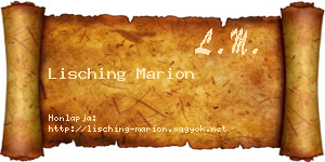 Lisching Marion névjegykártya